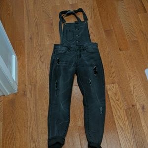 Jeans - Dark grey/washed black denim overalls sz 26 Jeans - Dark grey/washed black denim overalls sz 26